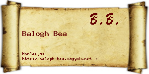 Balogh Bea névjegykártya