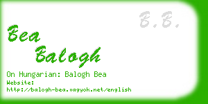 bea balogh business card